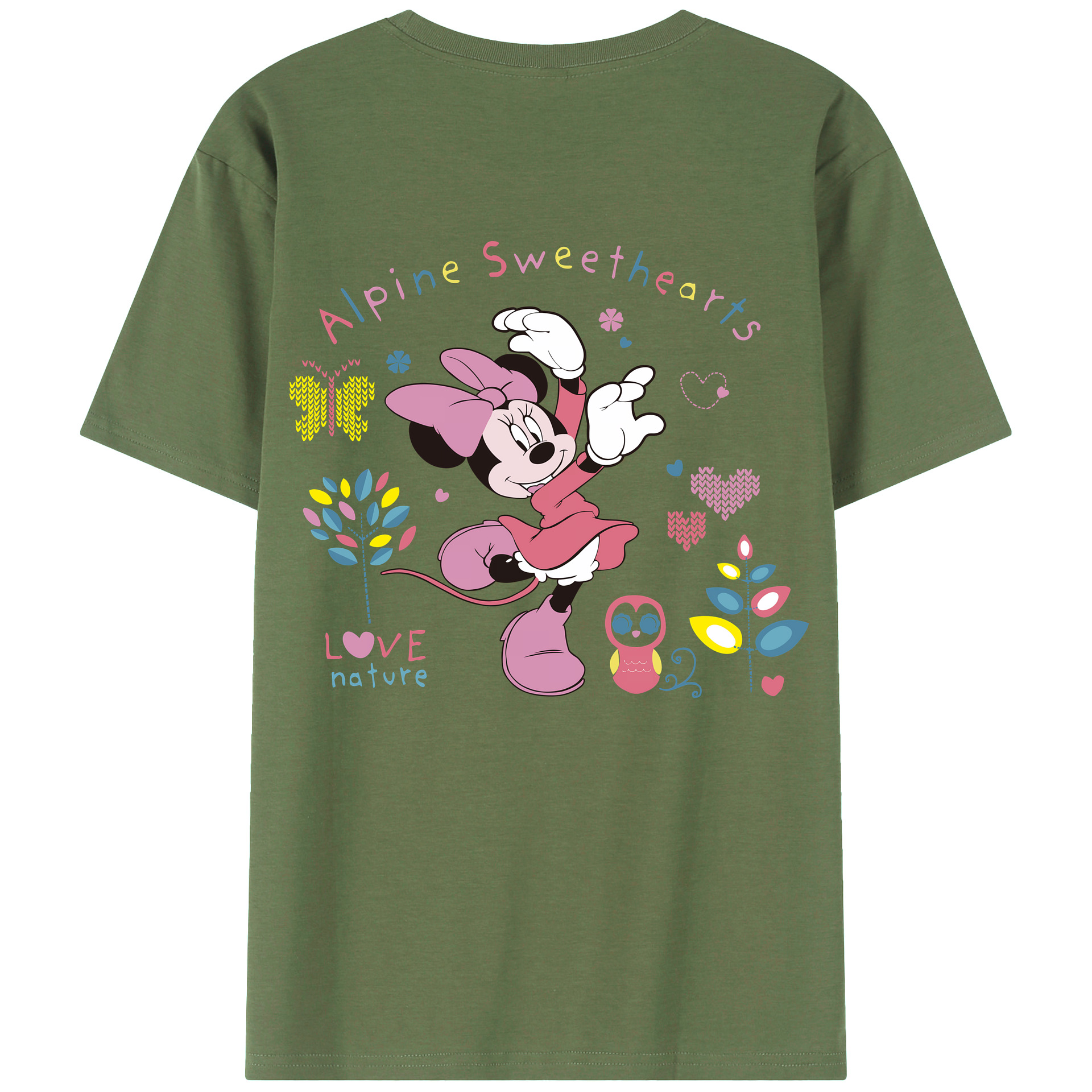 （画像用） ミッキーマウス Mickey Mouse 綿100％ メンズ半袖Tシャツ（バックプリント） 通気性